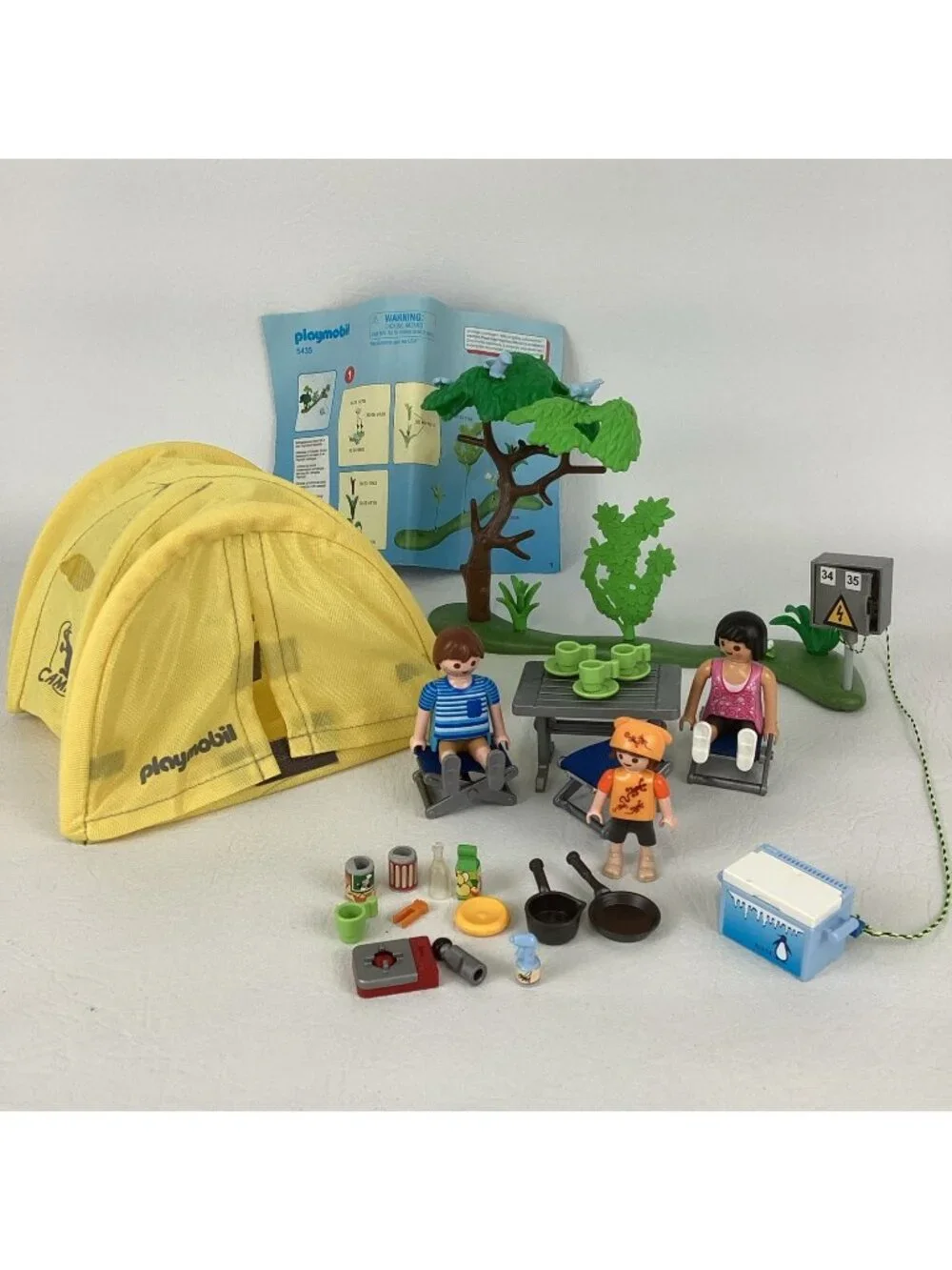 Playmobil Family Camping Trip 5435 Playset w Figures Tent Bundle Set Geobra 2013